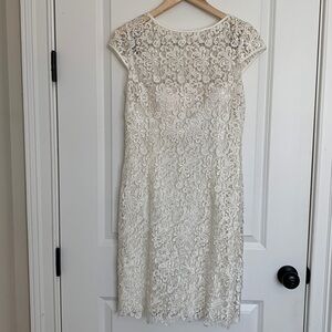 Adrianna Papell Women’s Lace Sheath Dress White/Cream 8